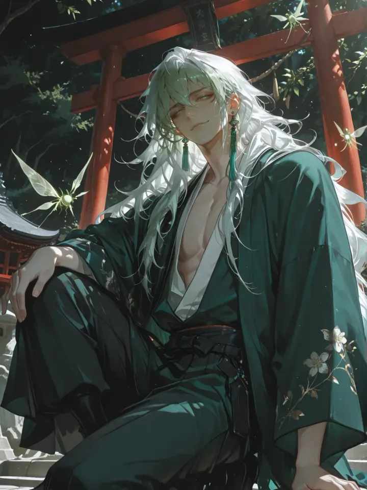 sitting at the torii gate